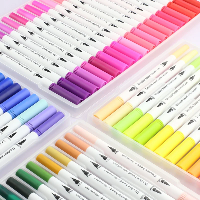 Watercolor Art Markers Brush Pen Dual Tip Fineliner Drawing for school Calligraphy Painting Colors Set Supplies colores manga
Watercolor Art Markers Brush Pen Dual Tip Fineliner Drawing for school Calligraphy Painting Colors Set Supplies colores manga