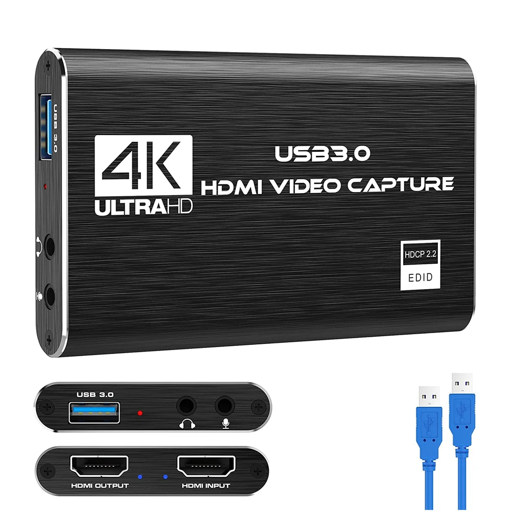Карта захвата аудио-и видеосъемки 4K, устройство захвата видео HDMI USB 3,0, Full HD 1080P для записи игр, трансляции в прямом эфире
Карта захвата аудио-и видеосъемки 4K, устройство захвата видео HDMI USB 3,0, Full HD 1080P для записи игр, трансляции в прямом эфире