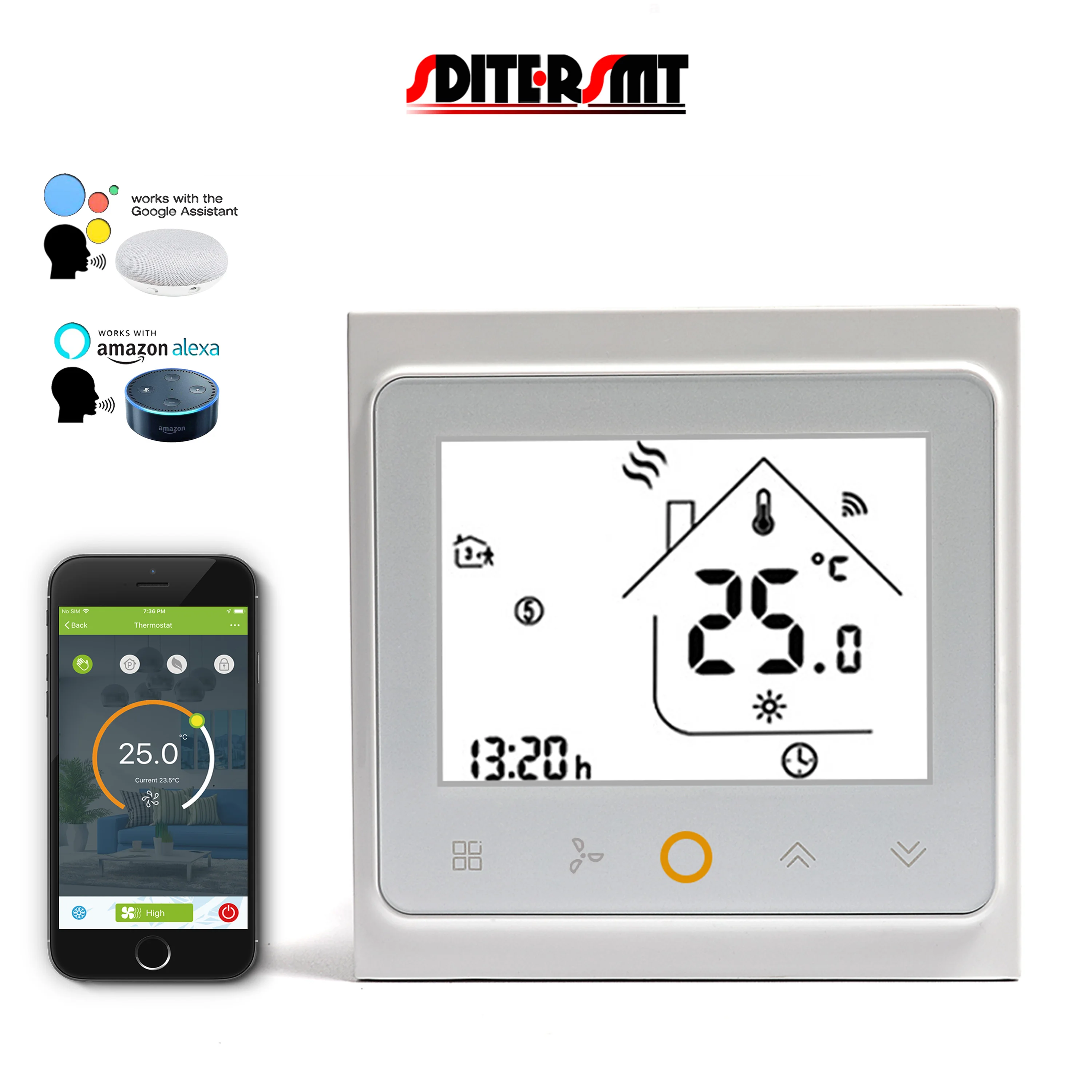 SDITERSMT ZigBee/WiFi/RS485 Adjustment Mode Thermostat 0-10V for AC Valve Work Air Conditioner Cooling Heating 24V 220V
SDITERSMT ZigBee/WiFi/RS485 Adjustment Mode Thermostat 0-10V for AC Valve Work Air Conditioner Cooling Heating 24V 220V