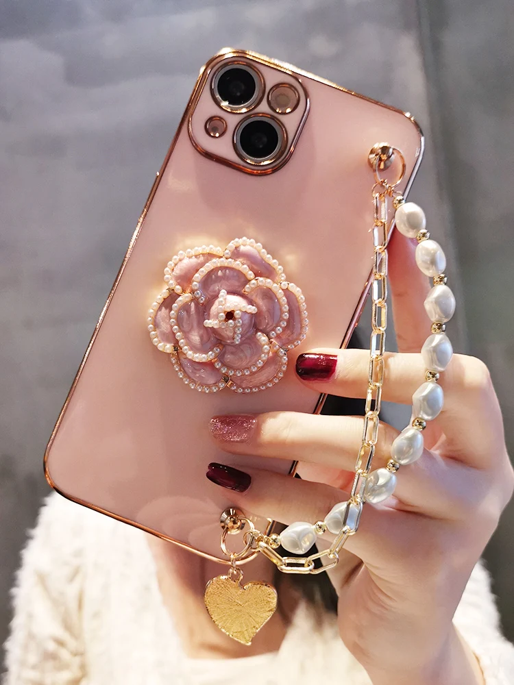 Fashion 3d Pearl Camellia Pearl Chain Wristband Female Soft Case For Iphone 11 12 13 Pro Max 7 8 Plus Xr X Xs Se 2 Cover Fundas
Fashion 3d Pearl Camellia Pearl Chain Wristband Female Soft Case For Iphone 11 12 13 Pro Max 7 8 Plus Xr X Xs Se 2 Cover Fundas