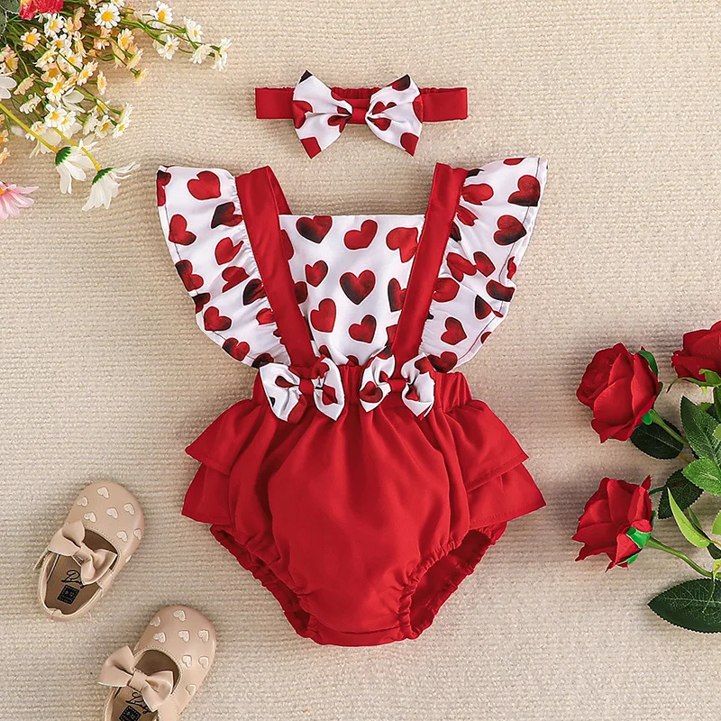 Laura Kors New Summer Infant Newborn Boys Romper Sleeveless Ruffles Print Heart Bow Red Baby Cute Rompers Clothes Outfits 0-2T
Laura Kors New Summer Infant Newborn Boys Romper Sleeveless Ruffles Print Heart Bow Red Baby Cute Rompers Clothes Outfits 0-2T
