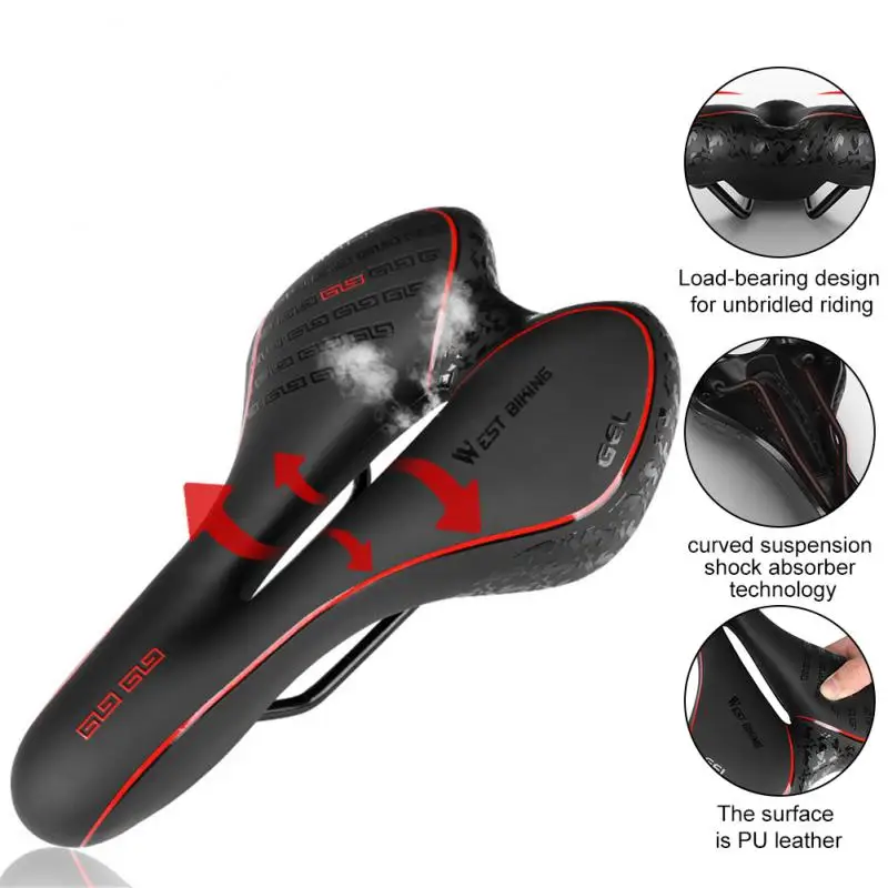 WEST BIKING Bicycle Saddle Seat Mountain Road Bike Cushion Breathable Silicone Comfortable Cushion Seat For Cycling Bike Parts
WEST BIKING Bicycle Saddle Seat Mountain Road Bike Cushion Breathable Silicone Comfortable Cushion Seat For Cycling Bike Parts