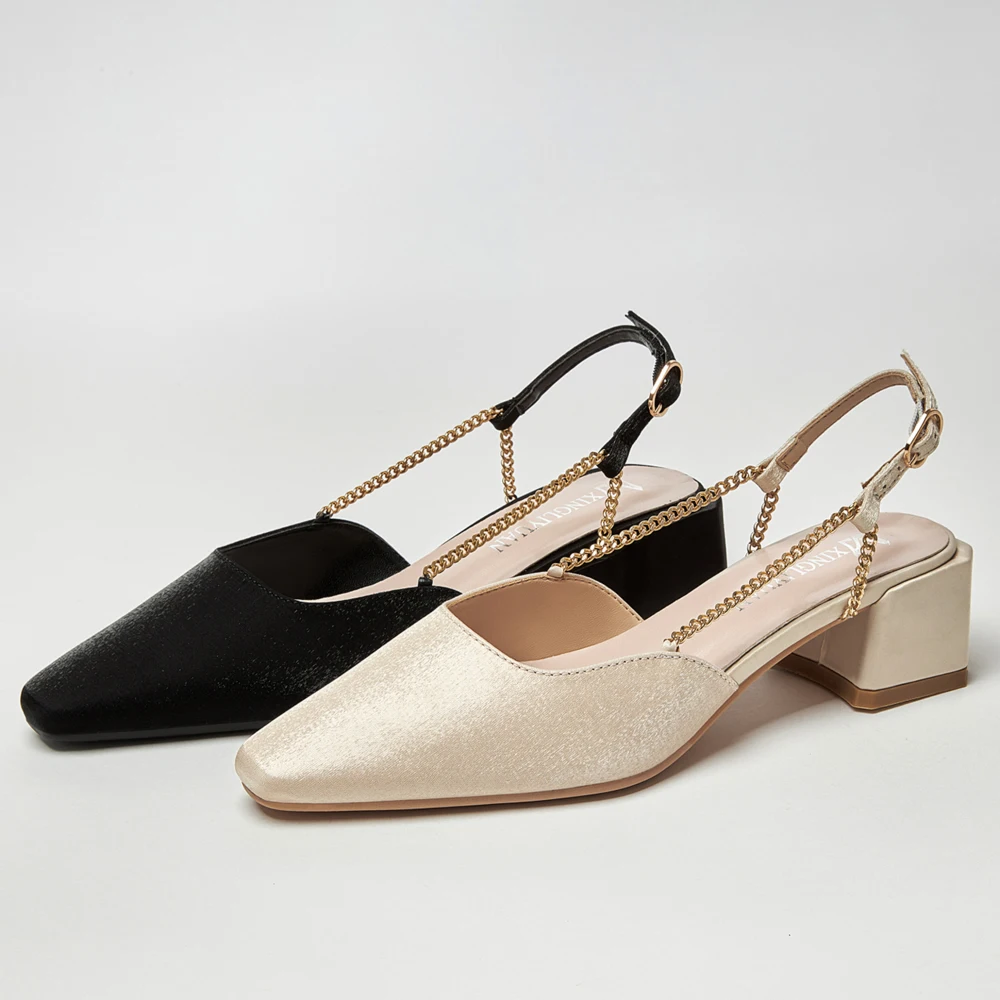 Women Elegant Pointed Pumps Small Chain Buckle Design High Quality Prom Convenient Solid Color Office Outdoor Woman Shoes
Women Elegant Pointed Pumps Small Chain Buckle Design High Quality Prom Convenient Solid Color Office Outdoor Woman Shoes