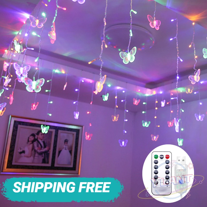 YLANT 3M Butterfly LED Garland Curtain Lights Fairy String Remote USB Christmas Lamp Holiday Decoration for Home Bedroom Window
YLANT 3M Butterfly LED Garland Curtain Lights Fairy String Remote USB Christmas Lamp Holiday Decoration for Home Bedroom Window