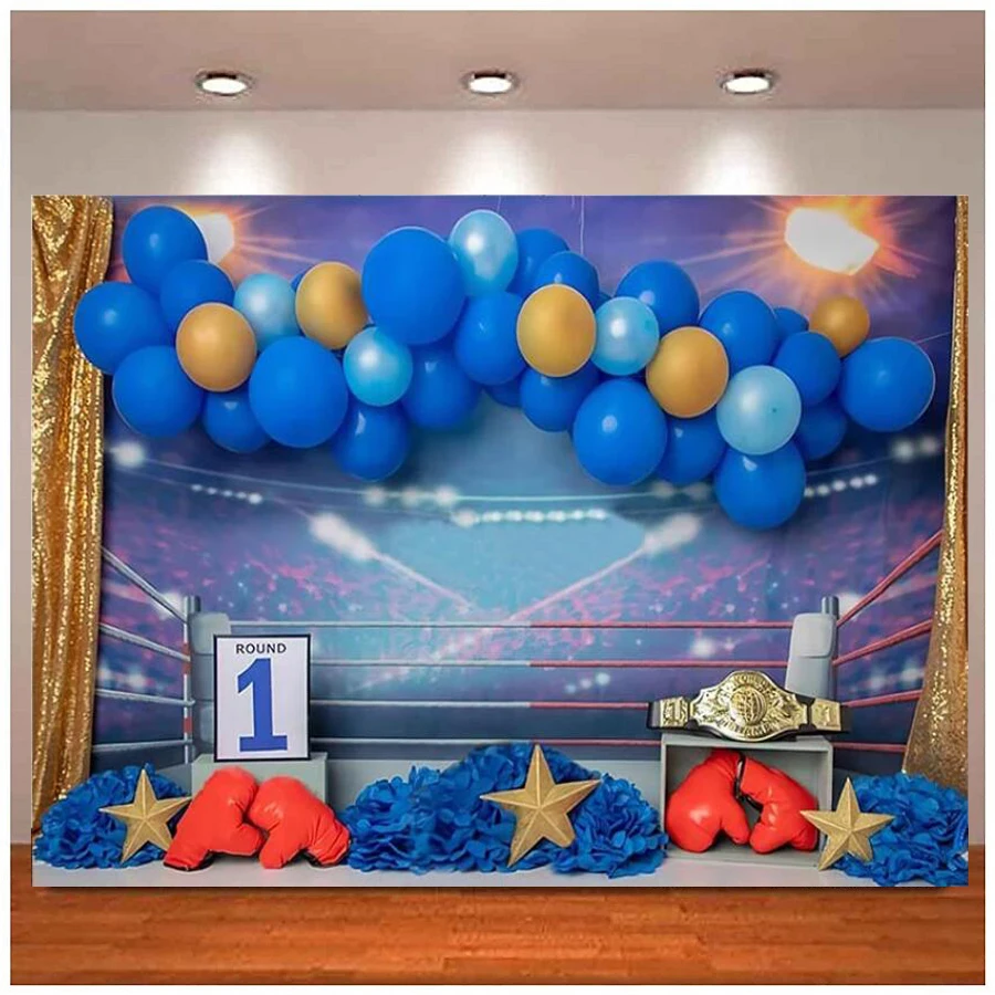 Photography Backdrop 1st Birthday Party Boxing Ring Blue Balloon Baby Shower Child Portrait Decor Studio Photo Background Banner
Photography Backdrop 1st Birthday Party Boxing Ring Blue Balloon Baby Shower Child Portrait Decor Studio Photo Background Banner