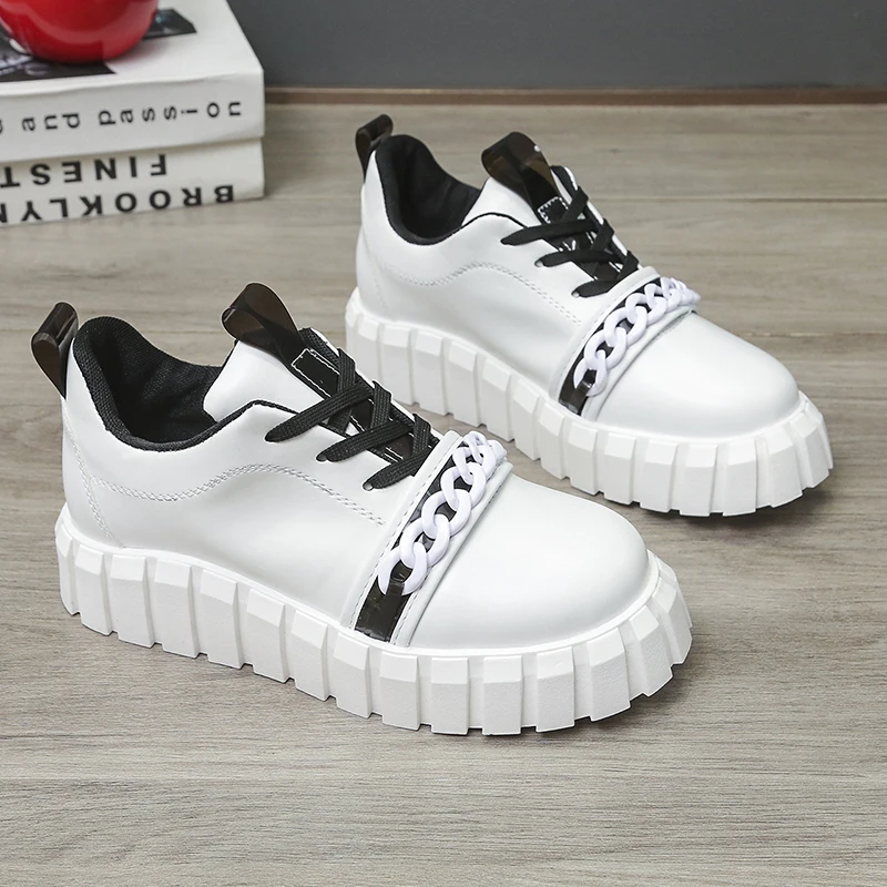 Chain PVC Trifle Thick-soled White Shoes 2021 New Flat-bottomed Low-Top Casual Skateboard Shoes Casual Sports Shoes
Chain PVC Trifle Thick-soled White Shoes 2021 New Flat-bottomed Low-Top Casual Skateboard Shoes Casual Sports Shoes