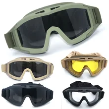 Windproof Airsoft Tactical Goggles Dustproof Army Military Eyewear Motocross Motorcycle Glasses CS Shooting Safety Protection