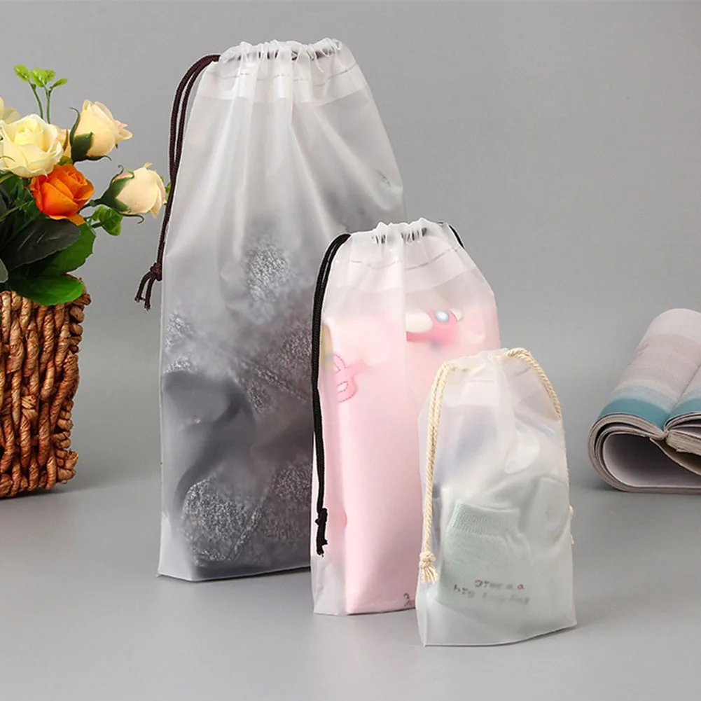 Travel Storage Bag Portable Shoe Clothes Organzier Waterproof Transparent PVC Drawstring Bags Shoes Underwear Makeup Storage Bag
Travel Storage Bag Portable Shoe Clothes Organzier Waterproof Transparent PVC Drawstring Bags Shoes Underwear Makeup Storage Bag
