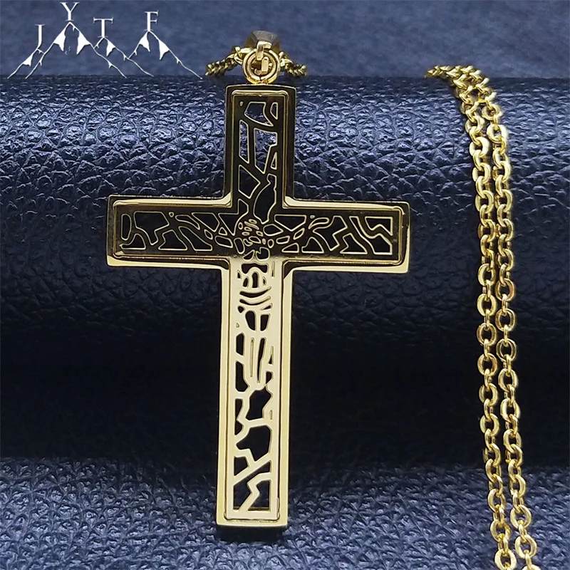 Classic Cross Christian Hollow Layered Necklace Women Stainless Steel Gold Color Religious Necklaces Crucifix Jewelry Gift NXH44
Classic Cross Christian Hollow Layered Necklace Women Stainless Steel Gold Color Religious Necklaces Crucifix Jewelry Gift NXH44