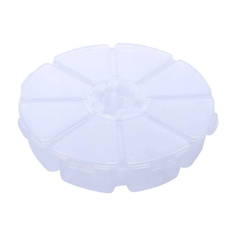 1 8-Slot Transparent Round Storage Box Diamond Jewelry Cosmetic Accessory Box Tool Box
1 8-Slot Transparent Round Storage Box Diamond Jewelry Cosmetic Accessory Box Tool Box