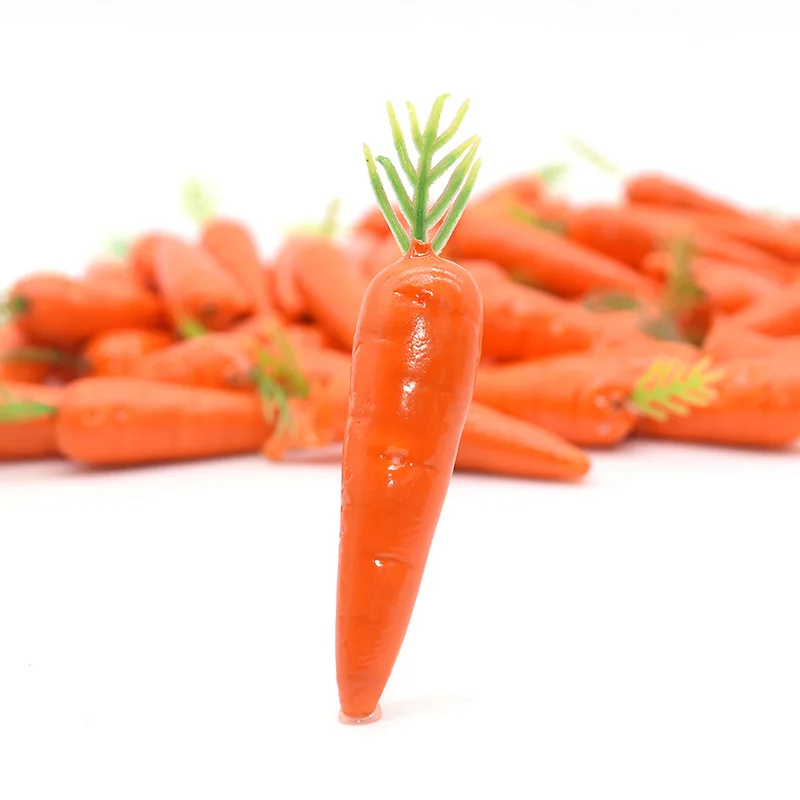 

25/50pcs Mini Carrot Artificial Fake Foam Fruits Vegetables Carrots Easter Party Decorations Home Easter Kids Gift Toys Supplies