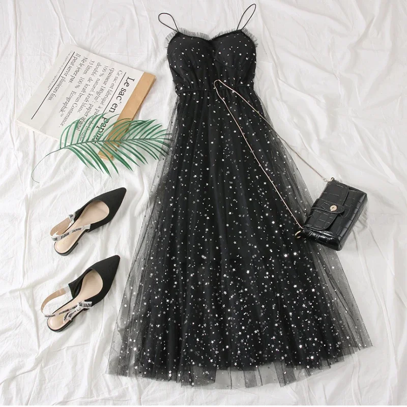 Summer Women Sequined Mesh Dress appliques Long Elegant Dress New Arrivals Ladies Lace Voile Long Dress Female Slip Dress
Summer Women Sequined Mesh Dress appliques Long Elegant Dress New Arrivals Ladies Lace Voile Long Dress Female Slip Dress