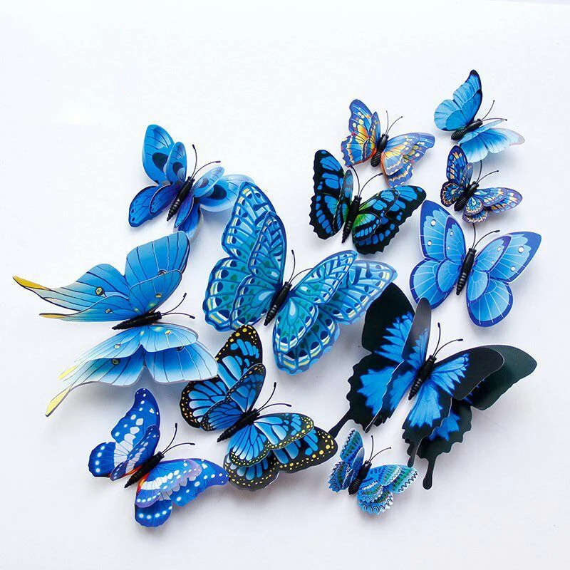 12pcs/set Decorative Butterflie Sticker Double Layer PVC 3D Butterfly Wall Stickers For Wedding Home Decoration Fridge Decal
12pcs/set Decorative Butterflie Sticker Double Layer PVC 3D Butterfly Wall Stickers For Wedding Home Decoration Fridge Decal