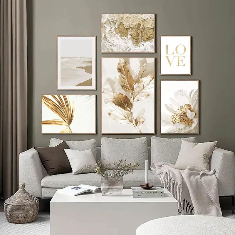 White Flowers Leaves Gold Picture Canvas Painting Wall Art Poster and Print Beige Landscape Home Decor Living Room DesignCuadros
White Flowers Leaves Gold Picture Canvas Painting Wall Art Poster and Print Beige Landscape Home Decor Living Room DesignCuadros