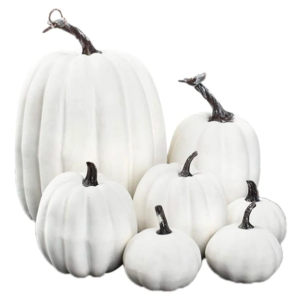 Halloween White Artificial Pumpkin Decoration Foam Pumpkin Desktop Core Thanksgiving Halloween Decoration 7 Pieces
Halloween White Artificial Pumpkin Decoration Foam Pumpkin Desktop Core Thanksgiving Halloween Decoration 7 Pieces
