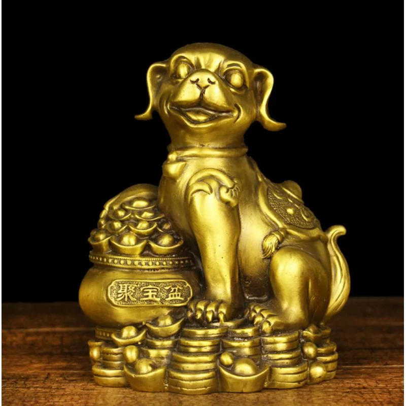 Copper Statue Pure copper money Dog Ornament twelve Chinese Zodiac dog copper dog treasure pot Yuanbao ornament Fengshui orname
Copper Statue Pure copper money Dog Ornament twelve Chinese Zodiac dog copper dog treasure pot Yuanbao ornament Fengshui orname