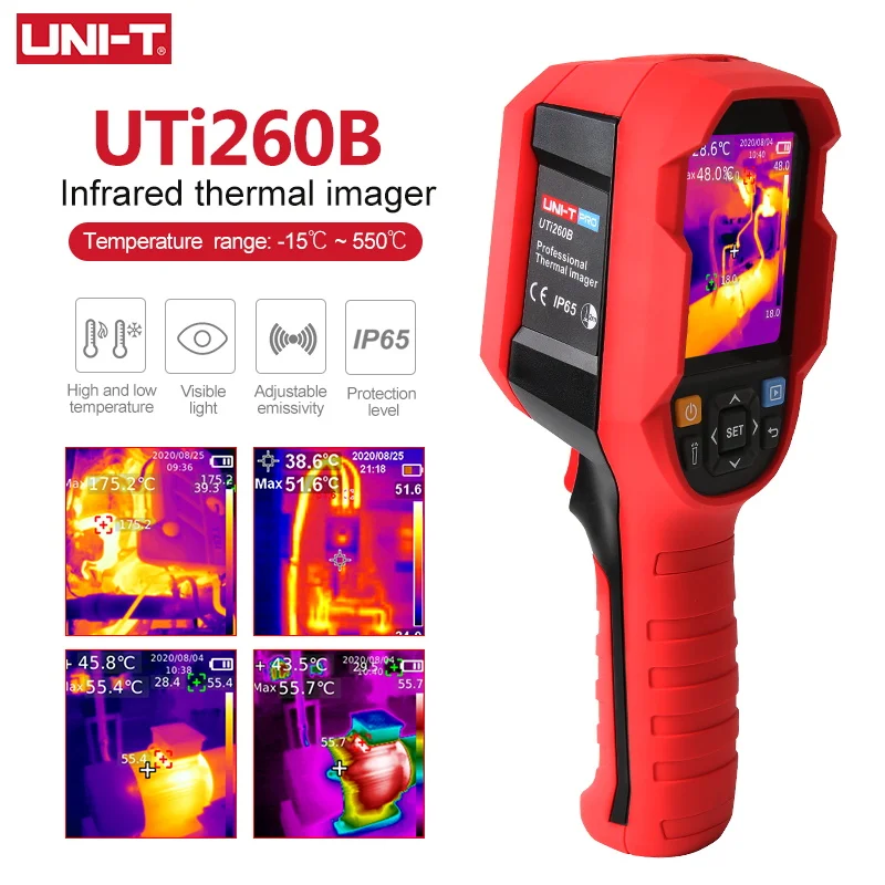 UNI-T UTi260B HD 256x192 пикселей, промышленный инфракрасный тепловизор, камера, схема изображения температуры, техническое обслуживание
UNI-T UTi260B HD 256x192 пикселей, промышленный инфракрасный тепловизор, камера, схема изображения температуры, техническое обслуживание