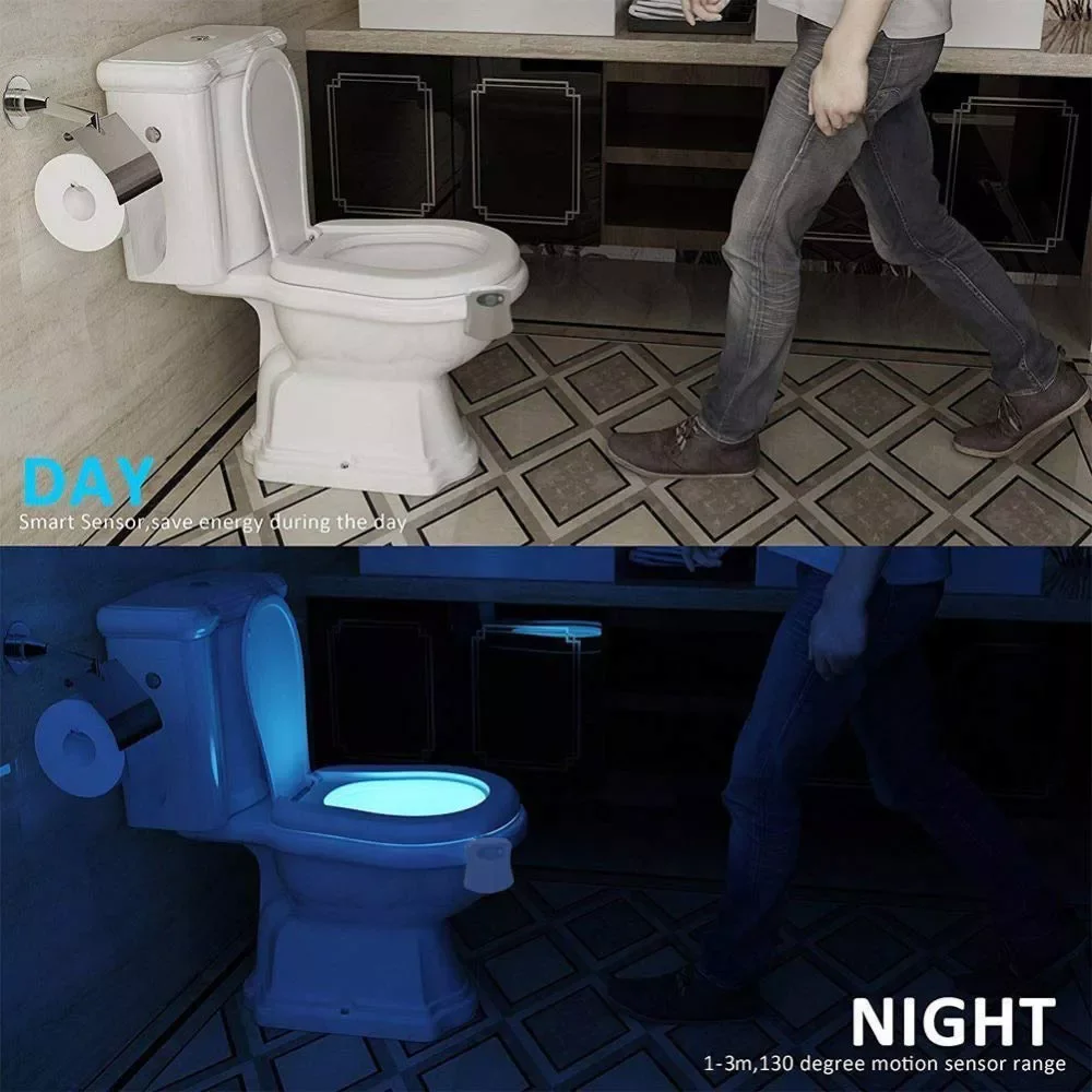 Toilet Seat Night Light Smart PIR Motion Sensor 8 Colors Waterproof Backlight LED Toilet Bowl Luminaria Lamp WC Toilet Light
Toilet Seat Night Light Smart PIR Motion Sensor 8 Colors Waterproof Backlight LED Toilet Bowl Luminaria Lamp WC Toilet Light