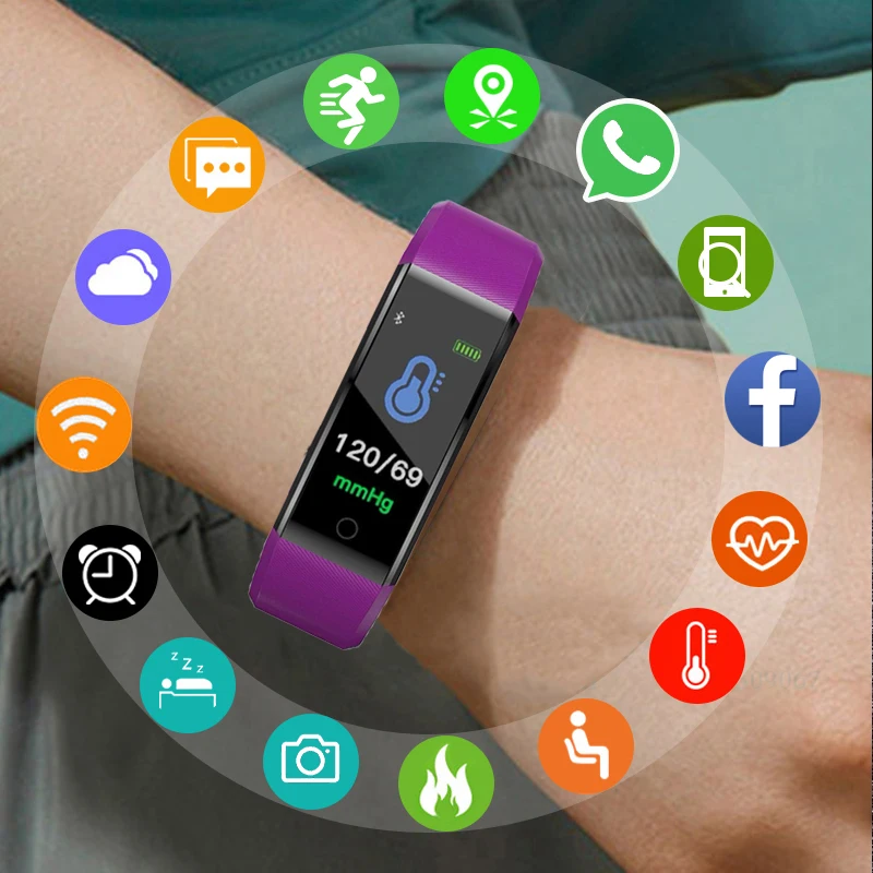 Новые мужские и женские умные наручные часы для фитнеса, наручные часы с шагомером, пройденным расстоянием, водонепроницаемые спортивные часы с пульсометром