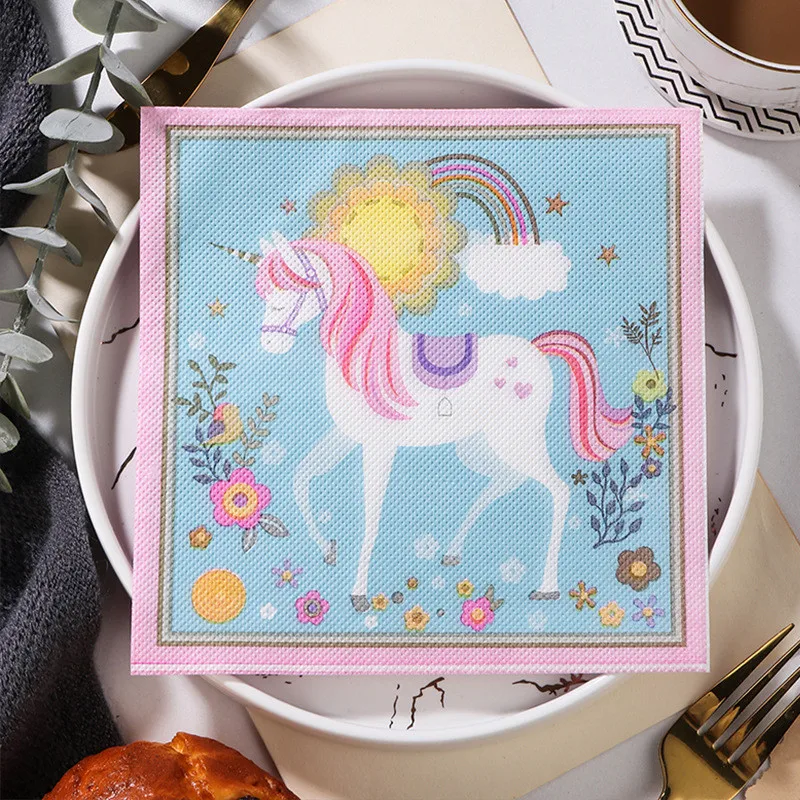 20Pcs/Pack Cartoon Horse Unicorn Flower Printed Table Dinner Tissue Napkins Paper DIY Wedding Party Decoration
20Pcs/Pack Cartoon Horse Unicorn Flower Printed Table Dinner Tissue Napkins Paper DIY Wedding Party Decoration