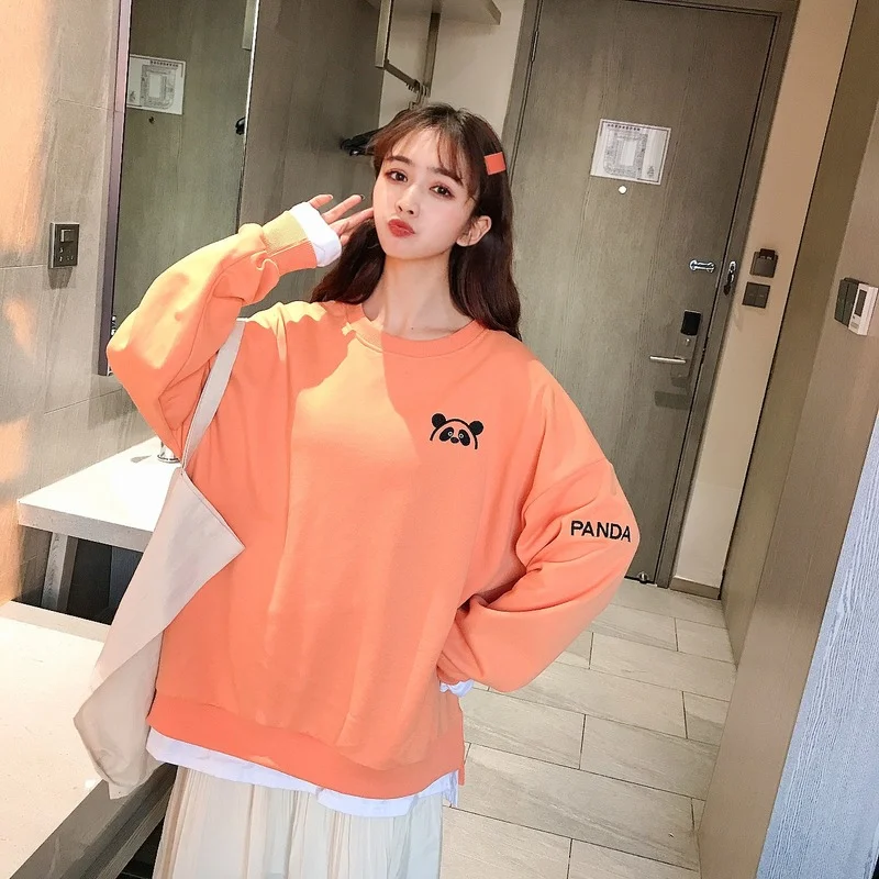 Printed Simple Solid Colors Cartoon Pullovers Women Loose Casual Preppy Style O-Neck Tops Spring Autumn Warm Leisure Sweatshirts
Printed Simple Solid Colors Cartoon Pullovers Women Loose Casual Preppy Style O-Neck Tops Spring Autumn Warm Leisure Sweatshirts