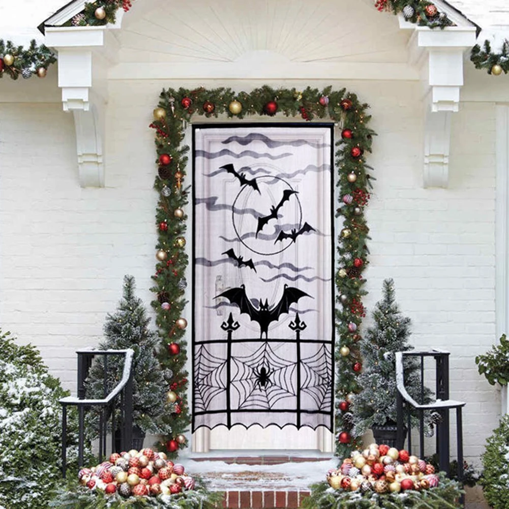 Halloween Black Lace Spider Web Window Door Curtain For Haunted House Halloween Party Home Decor Curtain Supplies 102x213cm
Halloween Black Lace Spider Web Window Door Curtain For Haunted House Halloween Party Home Decor Curtain Supplies 102x213cm