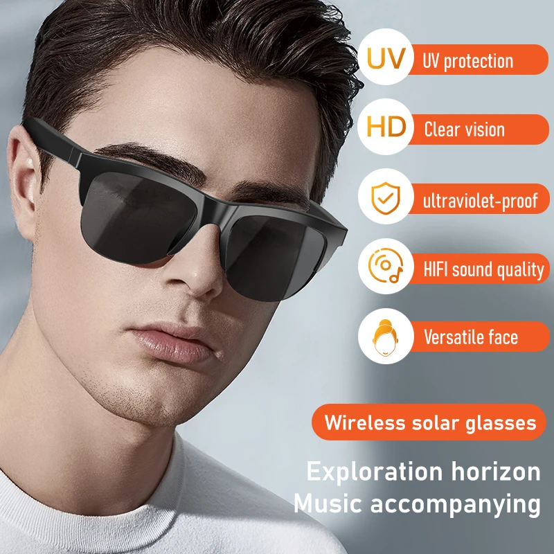 Smart Glasses Wireless Bluetooth Call Audio Glasses Hands-Free Calling Music Control Audio Fitness Glasses Wireless Headphones
Smart Glasses Wireless Bluetooth Call Audio Glasses Hands-Free Calling Music Control Audio Fitness Glasses Wireless Headphones