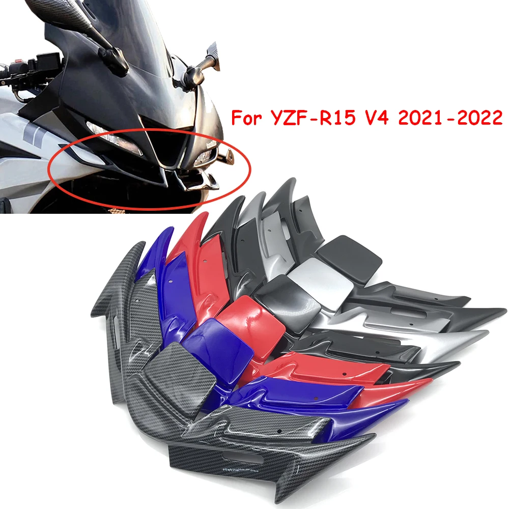 

For Yamaha YZF-R15 YZF R15 YZFR15 V4 2021-2022 Motorcycle ABS Front Fairing Pneumatic Winglets Tip Wing Protector Shell Cover