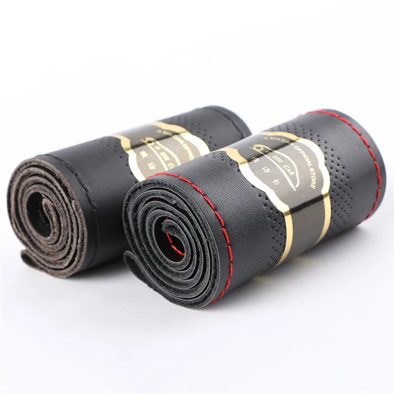 Top Genuine Leather Steering Wheel Cover Breathable Design/Auto Steering-Wheel Braid Case fit car suv diameter 36cm 38cm 40cm
Top Genuine Leather Steering Wheel Cover Breathable Design/Auto Steering-Wheel Braid Case fit car suv diameter 36cm 38cm 40cm
