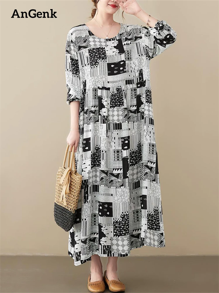 Женское Хлопковое платье с длинным рукавом, повседневное свободное платье с винтажным принтом, элегантная одежда, весна-осень 2023
Женское Хлопковое платье с длинным рукавом, повседневное свободное платье с винтажным принтом, элегантная одежда, весна-осень 2023