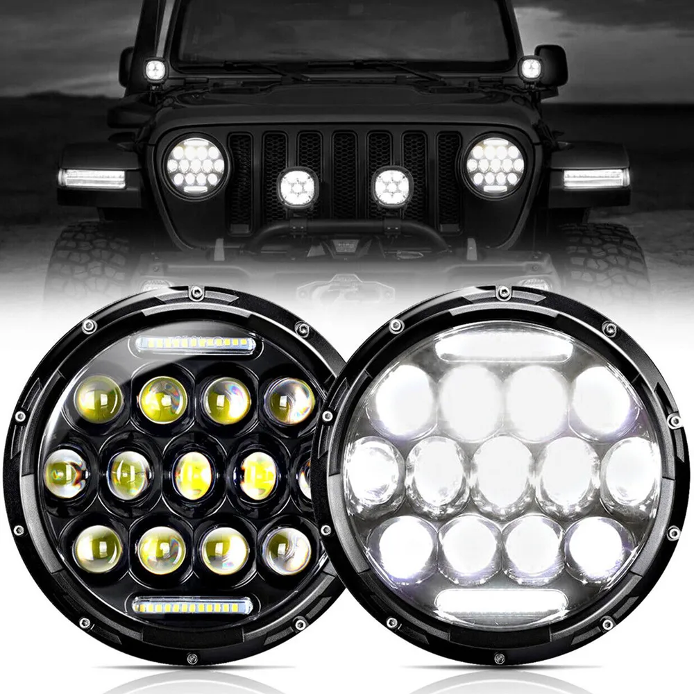 2Pcs 75W Running Lights LED DRL 7inch Angel Eyes H4 Led Headlight For Lada Niva 4X4 Uaz Hunter Hummer Jeep Wrangler Accessories
2Pcs 75W Running Lights LED DRL 7inch Angel Eyes H4 Led Headlight For Lada Niva 4X4 Uaz Hunter Hummer Jeep Wrangler Accessories