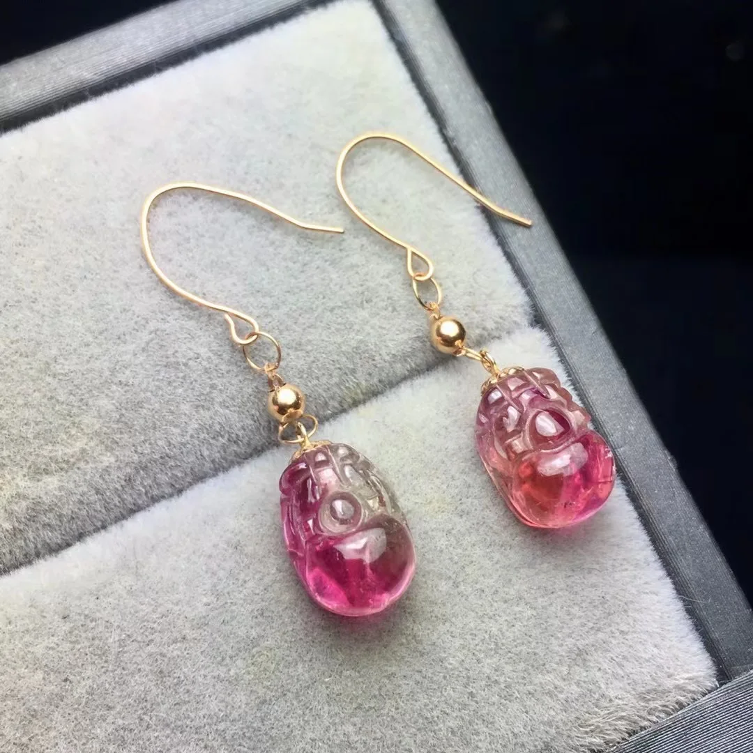 1 Pair Fengbaowu Natural Multicolored Gem Tourmaline Pixiu Earring 18K Crystal Healing Stone Fashion Jewelry Gift For Women
1 Pair Fengbaowu Natural Multicolored Gem Tourmaline Pixiu Earring 18K Crystal Healing Stone Fashion Jewelry Gift For Women