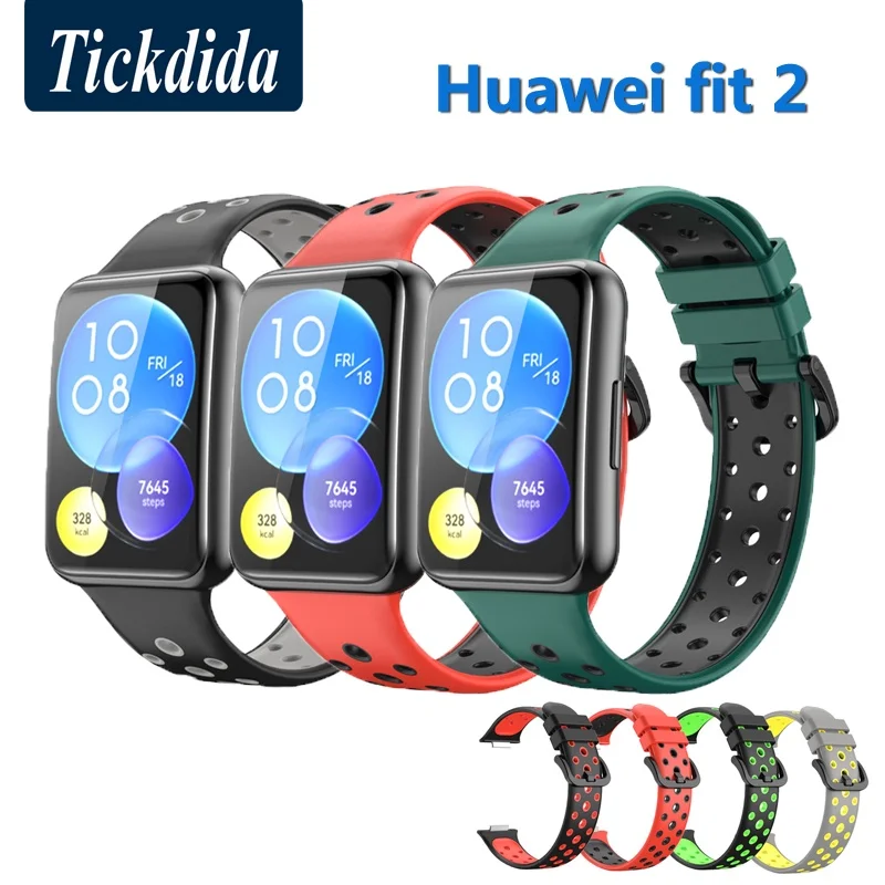 Ремешок из дышащего силикона для Huawei Watch Fit 2, Модный двухцветный спортивный браслет для Huawei Watch Fit2
Ремешок из дышащего силикона для Huawei Watch Fit 2, Модный двухцветный спортивный браслет для Huawei Watch Fit2