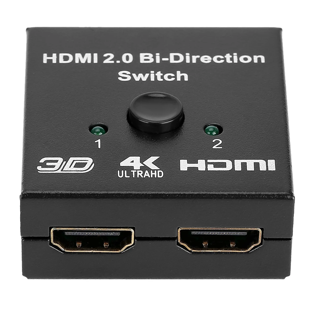 HDMI 2 входа на 1 выход Переключатель HDMI разделитель двухсторонний HDMI коммутатор Поддержка 4K HDMI
HDMI 2 входа на 1 выход Переключатель HDMI разделитель двухсторонний HDMI коммутатор Поддержка 4K HDMI