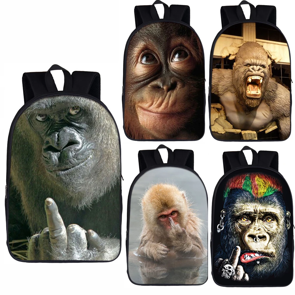 funny orangutan / monkey middle finger print backpack for teenager boys girls children school bags backpack women men rucksack
funny orangutan / monkey middle finger print backpack for teenager boys girls children school bags backpack women men rucksack