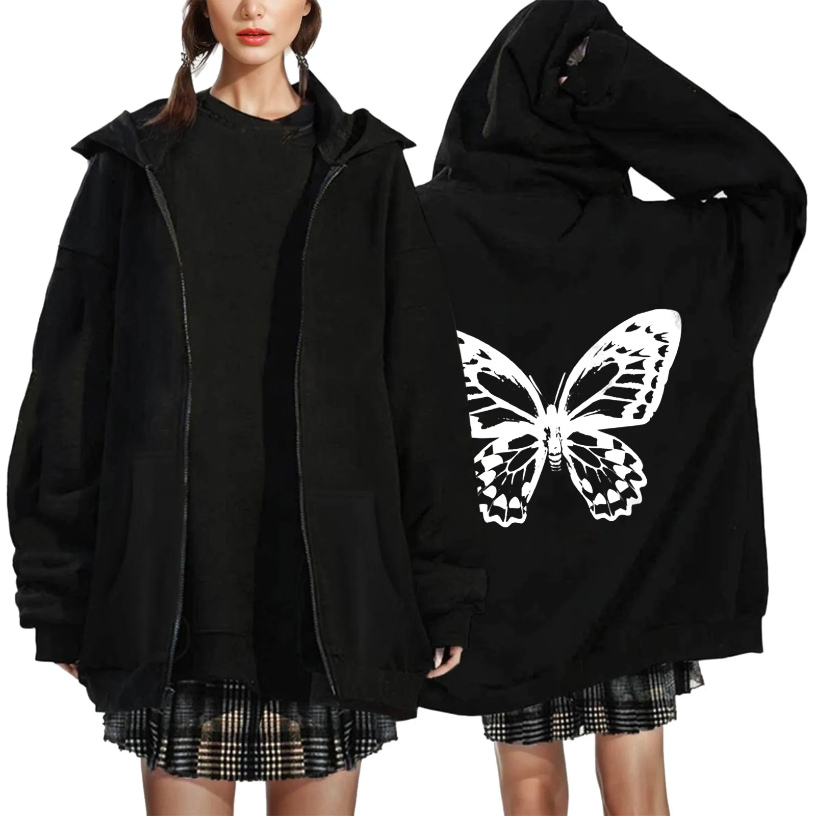 Women Sweat Shirts Long Sleeve Hoodie Top Gothic Zip Lace Up Sweatshirt With Pockets Long Sleeve Sweatshirt
Women Sweat Shirts Long Sleeve Hoodie Top Gothic Zip Lace Up Sweatshirt With Pockets Long Sleeve Sweatshirt