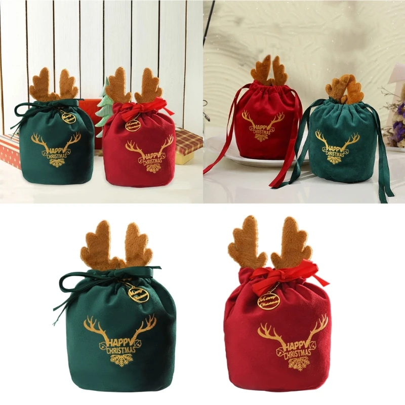 

Stylish Reindeer Embroidered Bag for Wedding Biscuits Candy Drawstring DropShip
