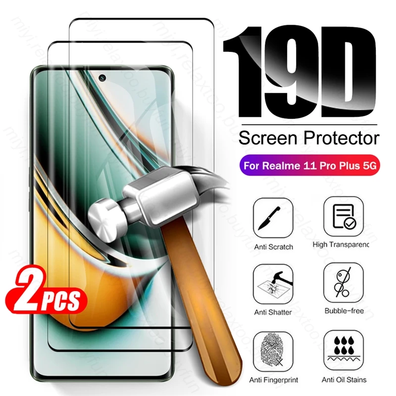 

2PCS 9H Premium Tempered Glass For Realme11 Realme 11 Pro Plus Realmi 11 Pro+ 5G Explosion-proof Screen Protectors HD Film Cover