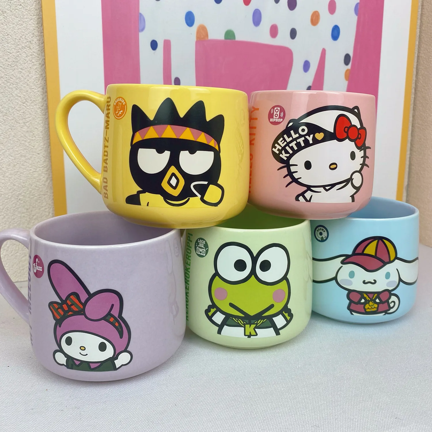 

Kawaii Anime Sanrio Hello Kitty Cinnamoroll Cartoon Mugs Cute My Melody Keroppi Ceramic Coffee Mug Milk Tea Milk Cup Girls Gift