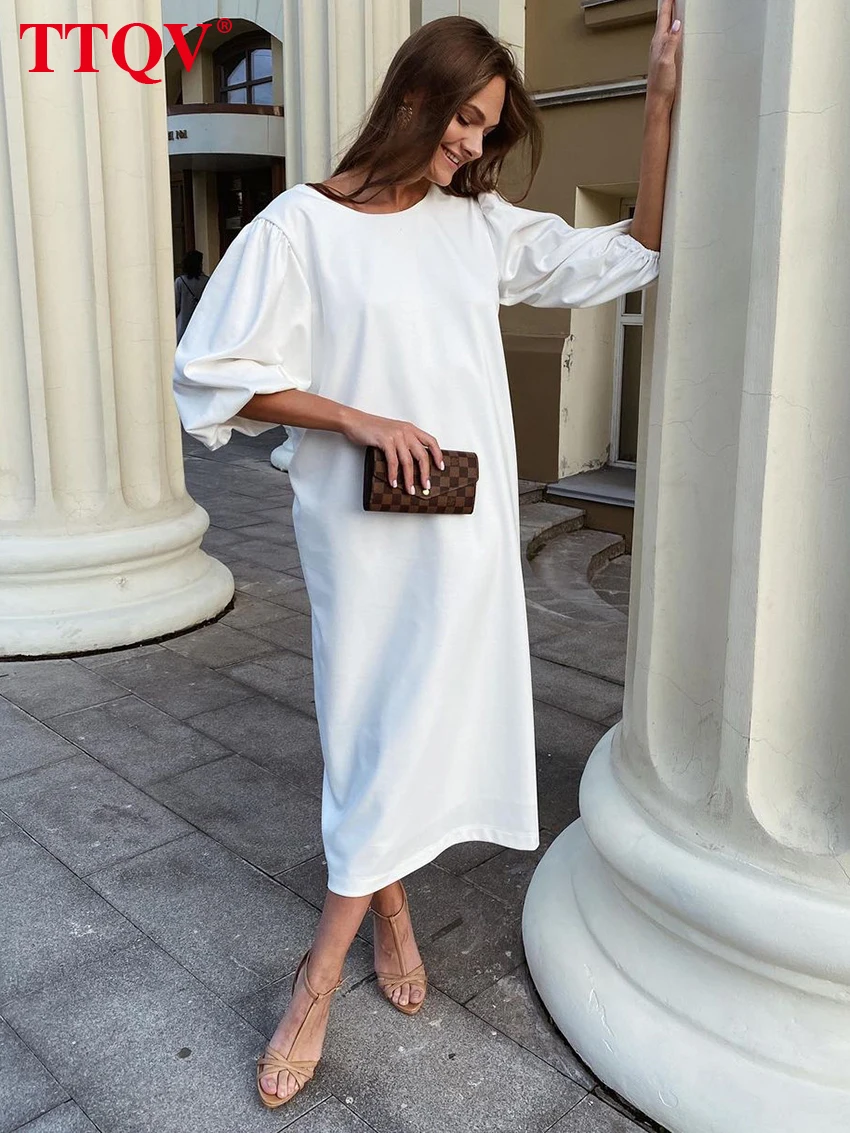 TTQV Casual White O-Neck Women'S Dress 2023 Elegant Solid Open Back Half Sleeve Dresses Fashion Straight Midi Dresses Streetwear
TTQV Casual White O-Neck Women'S Dress 2023 Elegant Solid Open Back Half Sleeve Dresses Fashion Straight Midi Dresses Streetwear