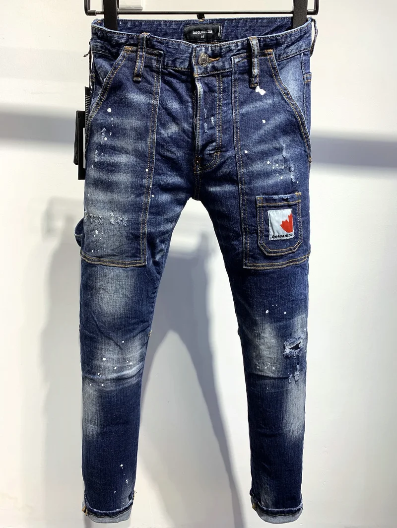 New Men‘'s Dsquared2 Buttons Jeans Ripped For Male Skinny Pants Men's Denim Trousers Top Quality Slim Jeans 9636
New Men‘'s Dsquared2 Buttons Jeans Ripped For Male Skinny Pants Men's Denim Trousers Top Quality Slim Jeans 9636