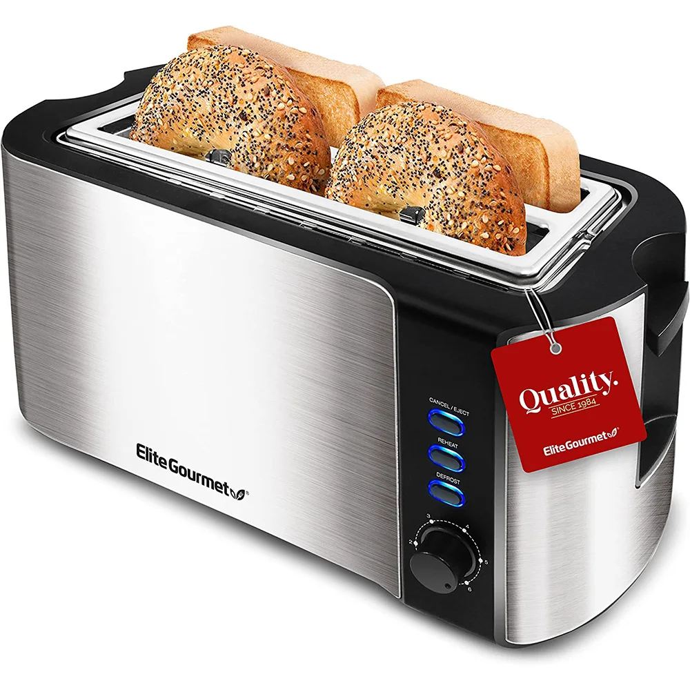

ECT-3100 Long Slot Toaster, Reheat, 6 Toast Settings, Defrost, Cancel Functions, Slide Out Crumb Tray, Extra Wide Slots
