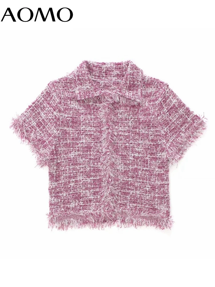 AOMO Women Tassel Tweed Coats Jacket Short Sleeves Pocket 2022 Ladies Crop Coat 3H414A
AOMO Women Tassel Tweed Coats Jacket Short Sleeves Pocket 2022 Ladies Crop Coat 3H414A