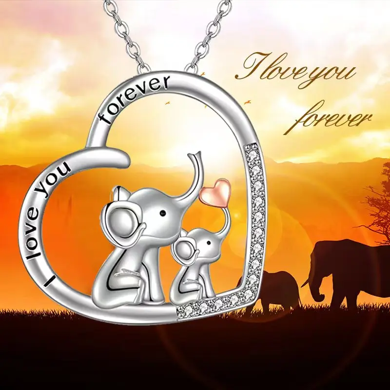 Classic Fashion Single Product Female Heart Necklace Mother and Child Elephant Pendant Holiday Gift Birthday Gift
Classic Fashion Single Product Female Heart Necklace Mother and Child Elephant Pendant Holiday Gift Birthday Gift