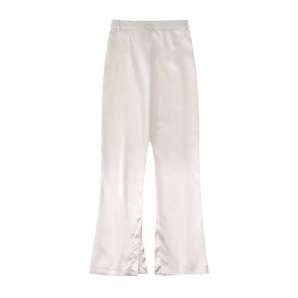 Huaxiafan Women Fashion With Side Vents Full Length Satin Pants Vintage High Waist Zipper Fly Female Trousers Mujer
Huaxiafan Women Fashion With Side Vents Full Length Satin Pants Vintage High Waist Zipper Fly Female Trousers Mujer