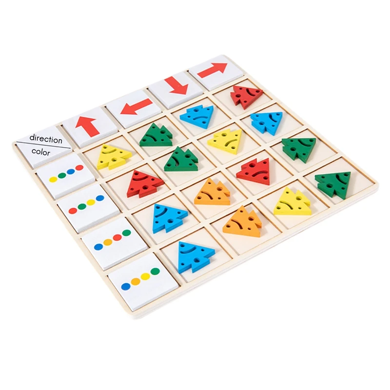 

Развивающая настольная игра с цветным направлением, деревянная детская развивающая игрушка для раннего развития логического мышления