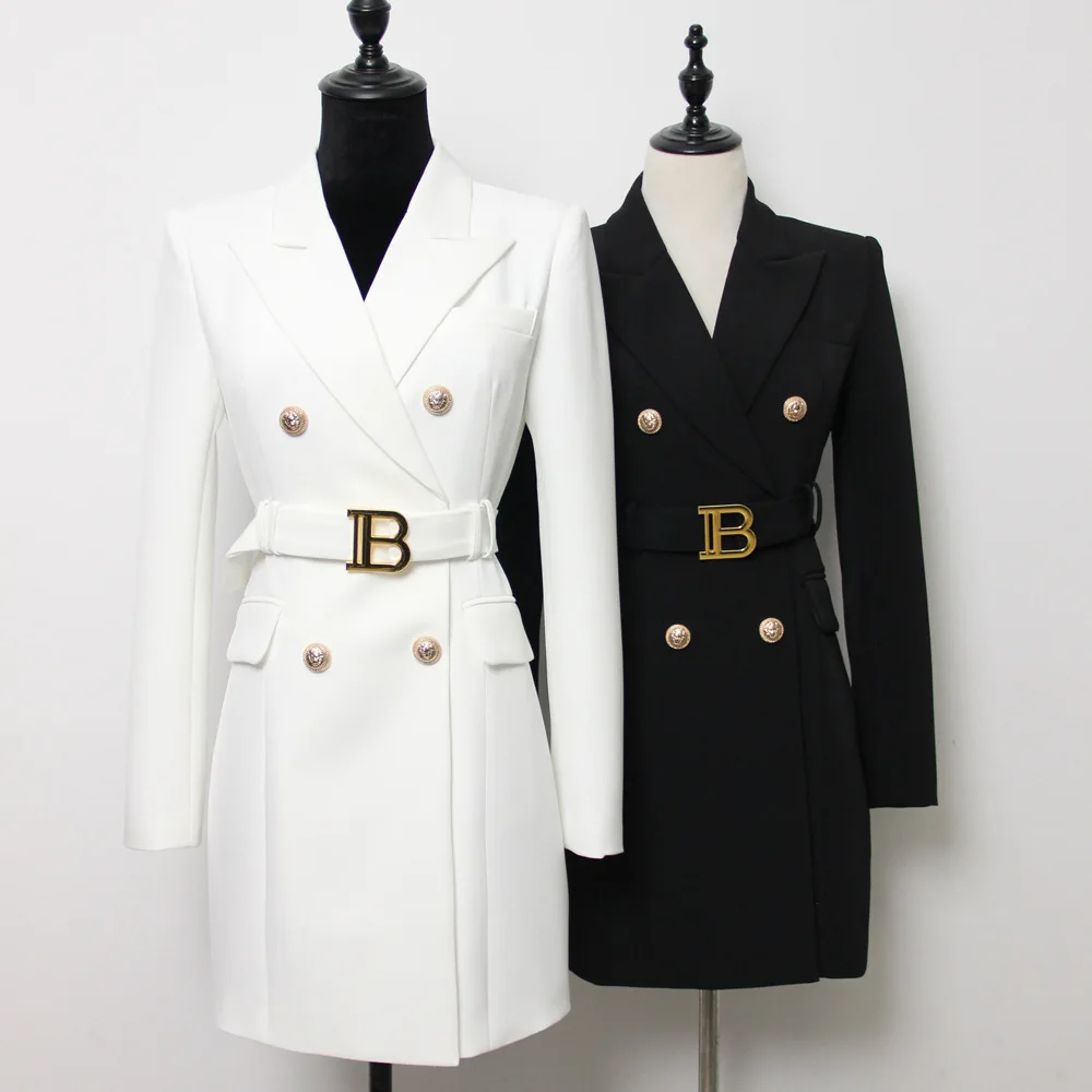 N GIRLS 2022 Top Quality Women Blue White Red Green Brown OL Office Blazer Dress with Belt Spring Design New Luxury Buttons
N GIRLS 2022 Top Quality Women Blue White Red Green Brown OL Office Blazer Dress with Belt Spring Design New Luxury Buttons