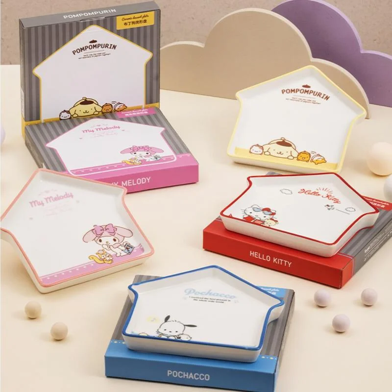 My Melody Cinnamoroll KT Cat Purin Dog Cartoon House Shape Creative Ceramic Dessert Plate Kawaii Tableware Fruit Salad Plate
My Melody Cinnamoroll KT Cat Purin Dog Cartoon House Shape Creative Ceramic Dessert Plate Kawaii Tableware Fruit Salad Plate