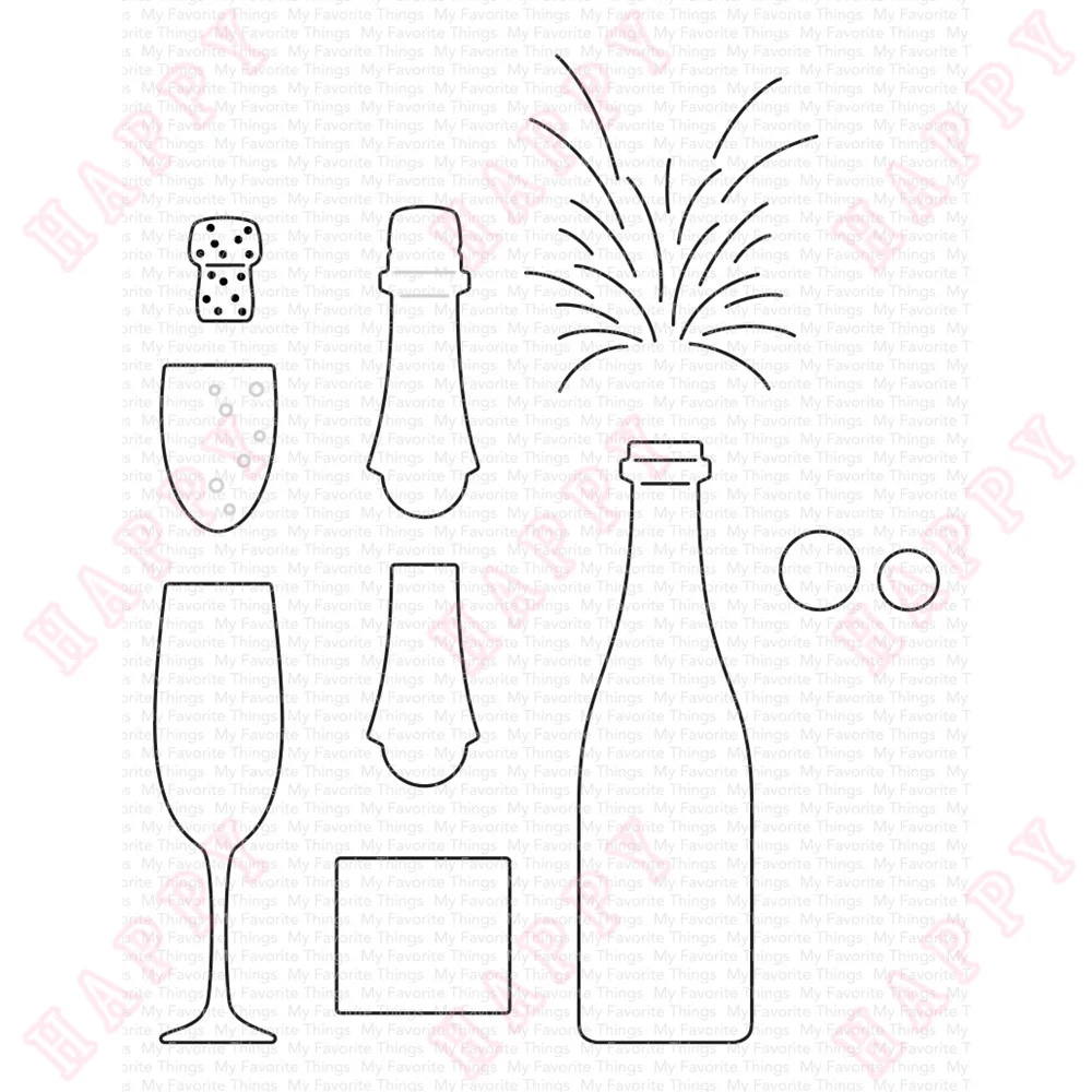 

Metal Cutting Dies Pop The Champagne For New Diy Scrapbook Envelope Diary Photo Album Paper Decorative Craft Embossing Template