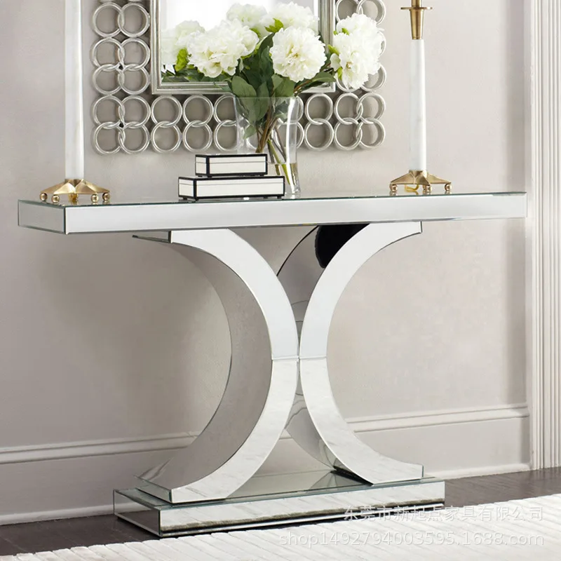 Modern minimalist mirrored entryway table foyer corridor partition end view table entryway table glass furniture neoclassical 
Modern minimalist mirrored entryway table foyer corridor partition end view table entryway table glass furniture neoclassical